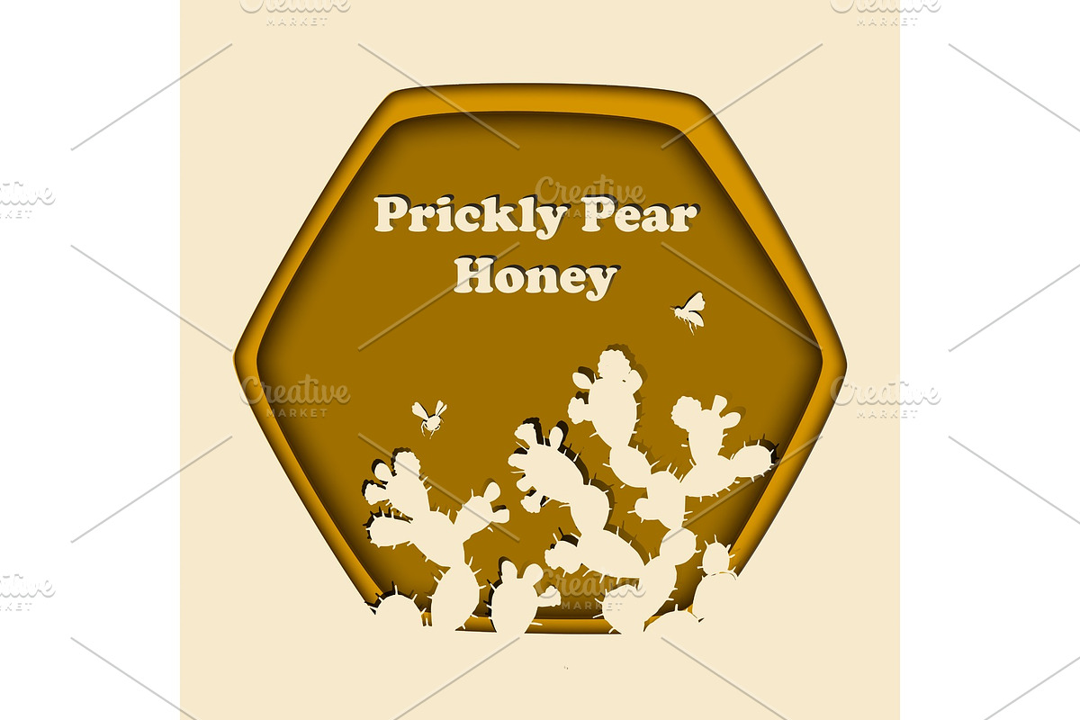 Honey Bees and Prickly Pear Cactus in Illustrations - product preview 8