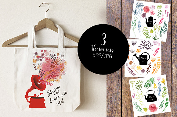 Watercolor floral cards in Illustrations - product preview 3