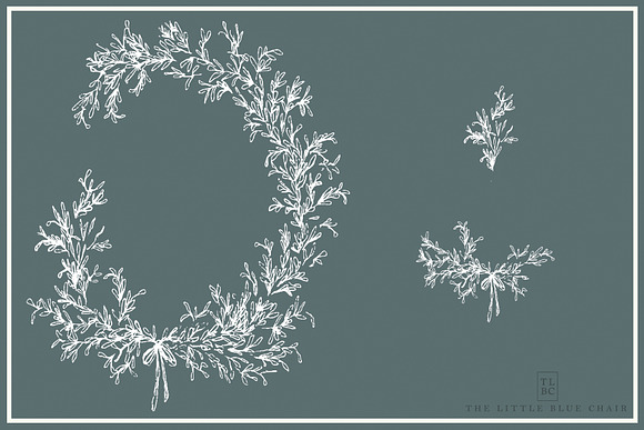 Organic Laurel Wreath Set in Illustrations - product preview 1
