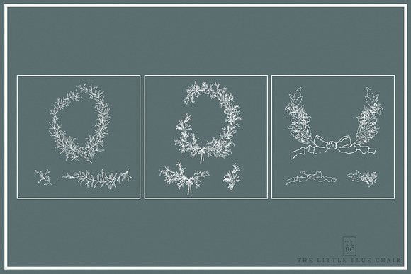Organic Laurel Wreath Set in Illustrations - product preview 3