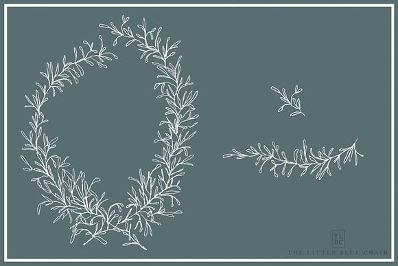 Organic Laurel Wreath Set in Illustrations - product preview 7