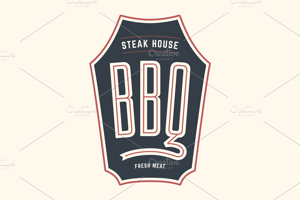 Logo BBQ Steak House in Illustrations - product preview 8