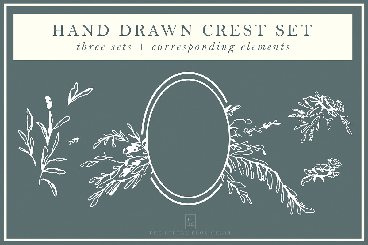 Hand Drawn Crest Illustration Set in Illustrations - product preview 8