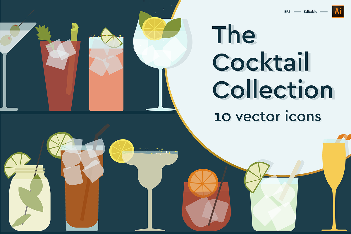 Cocktail Icon set in Graphics - product preview 8