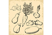Vegetables Pictograms Set