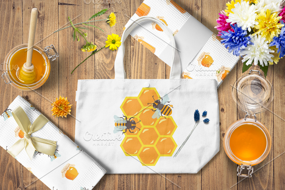 Honey bees. in Illustrations - product preview 8