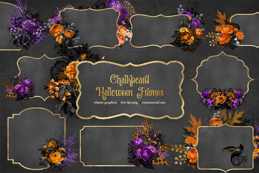 Chalkboard Halloween Frames in Illustrations - product preview 8