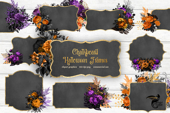 Chalkboard Halloween Frames in Illustrations - product preview 2