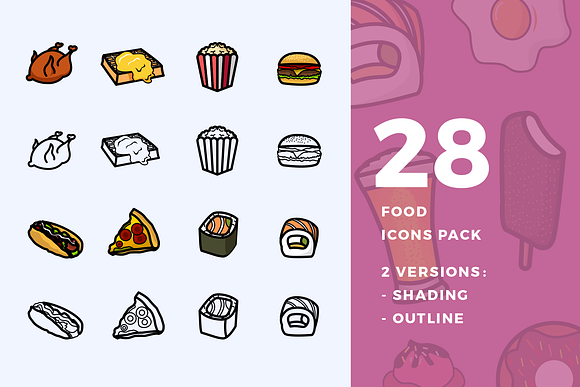 28 Food Icon Pack in Icons - product preview 1