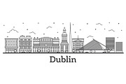 Outline Dublin Ireland City Skyline