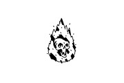 Illustration of a burning skull