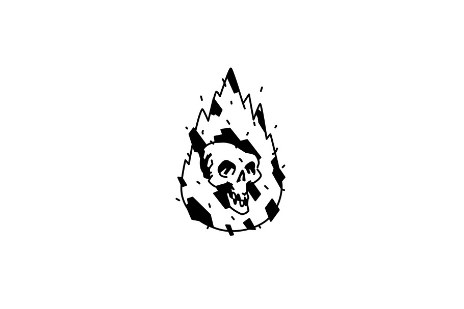 Illustration of a burning skull in Illustrations - product preview 8