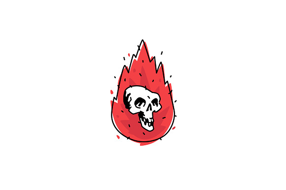 Illustration of a burning skull in Illustrations - product preview 1