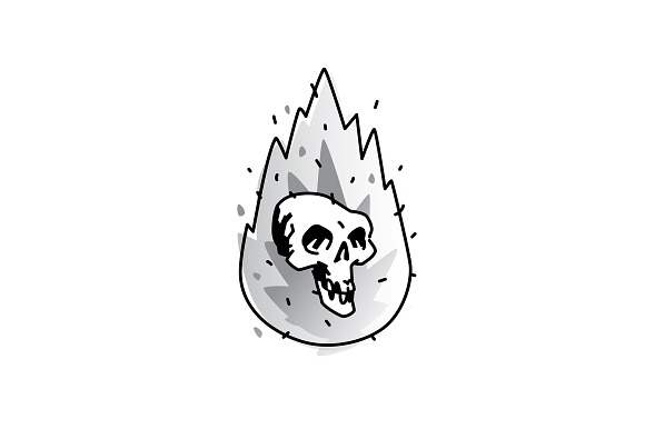 Illustration of a burning skull in Illustrations - product preview 2