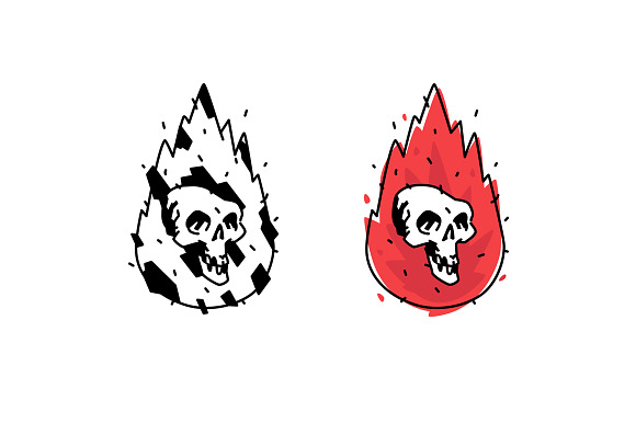 Illustration of a burning skull in Illustrations - product preview 3