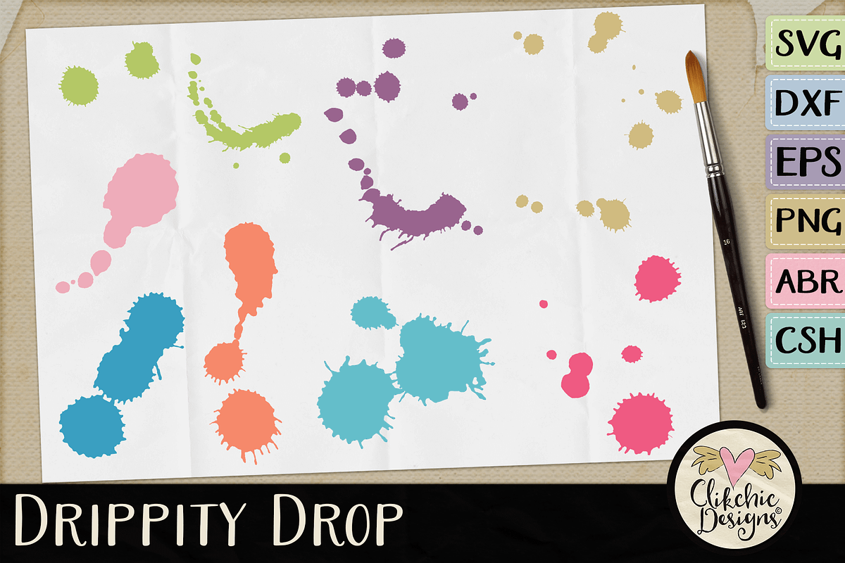 Drippity Drop Vectors & Cut Files in Photoshop Shapes - product preview 8