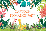 Cartoon floral clipart