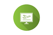 Airplane tickets online booking icon