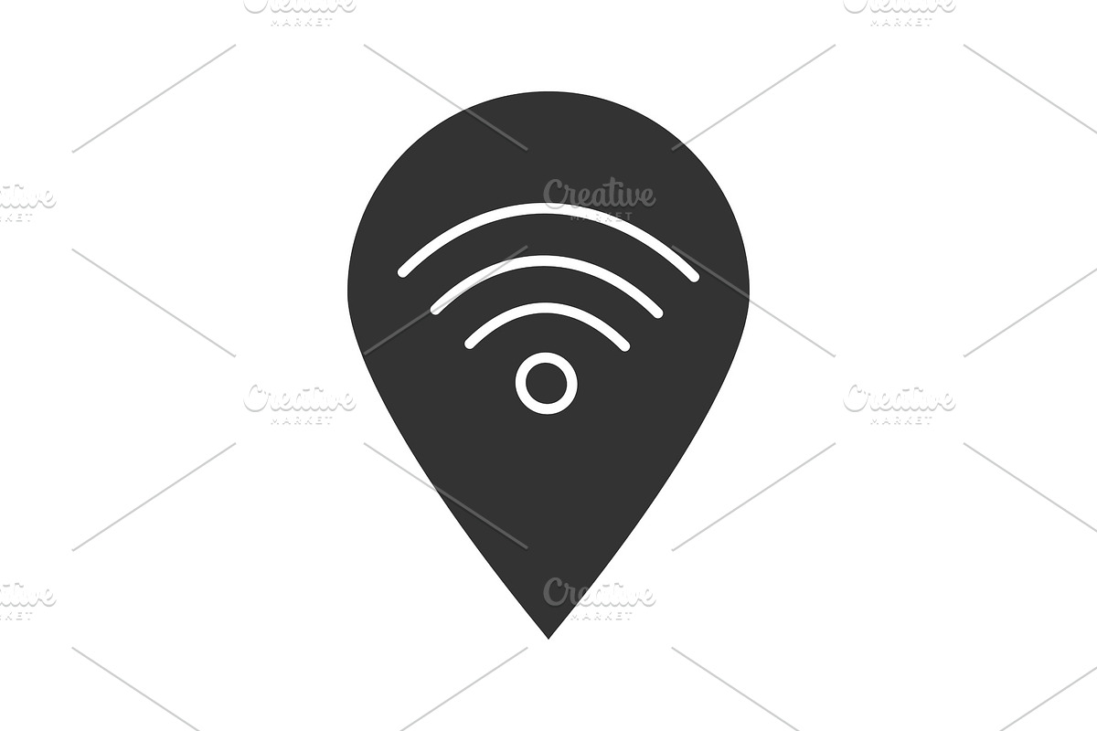 Map pinpoint with wifi signal icon in Graphics - product preview 8
