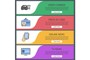 Mass media web banner templates set