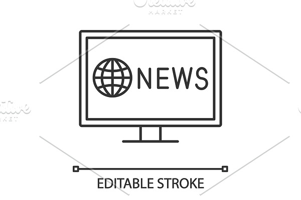 TV news linear icon