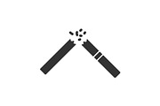 Broken cigarette glyph icon
