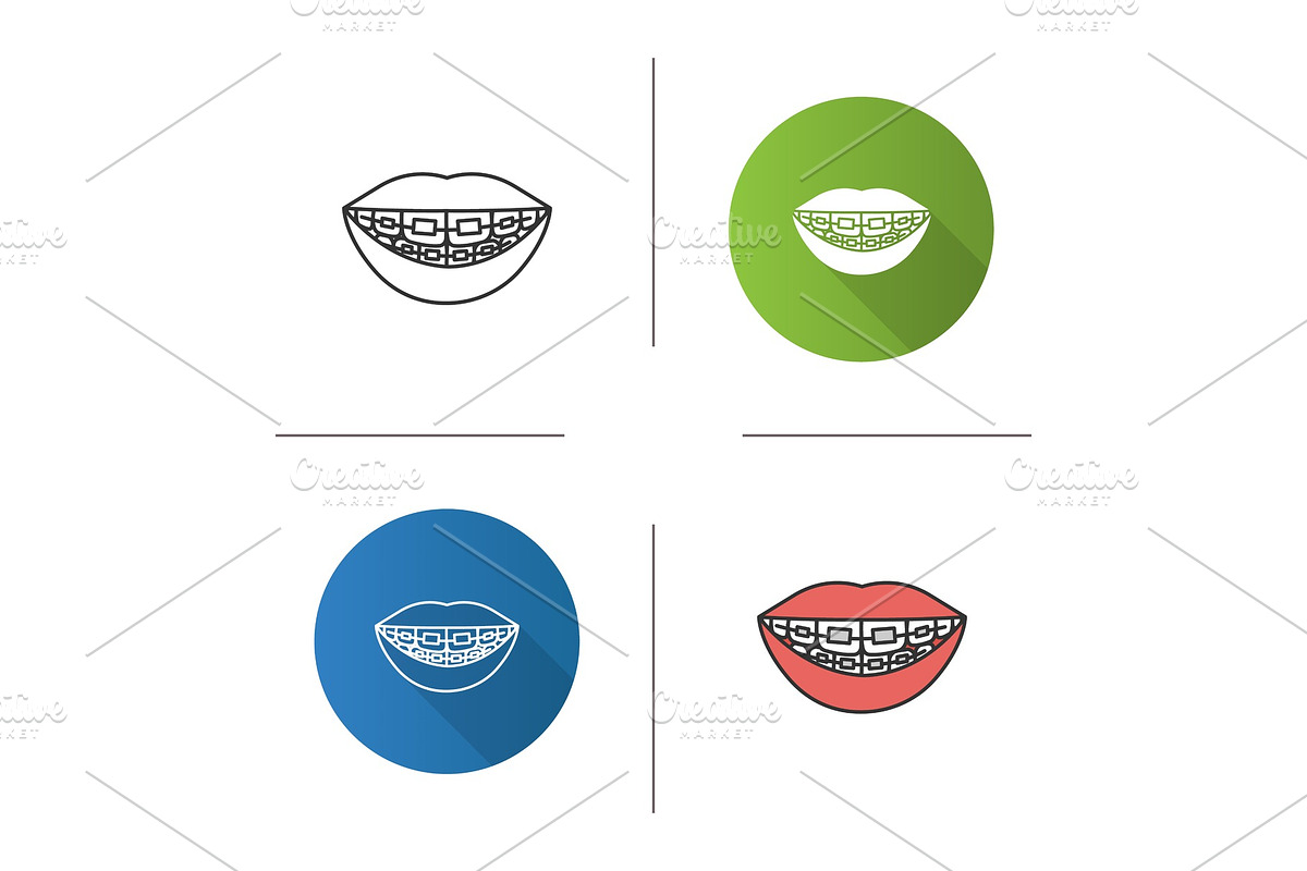 Dental braces icon in Graphics - product preview 8