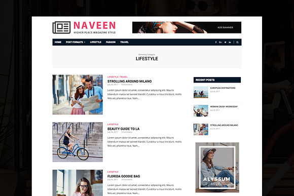 Naveen - Lifestyle WordPress Theme in WordPress Magazine Themes - product preview 1