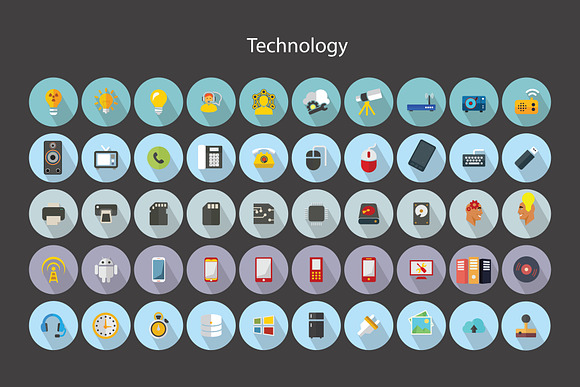 Flat Icons Technology Set in Technology Icons - product preview 4