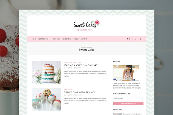 Sweet Cake - Food WordPress Theme in WordPress Blog Themes - product preview 2