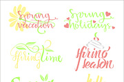 Spring Calligraphic Letterings Set