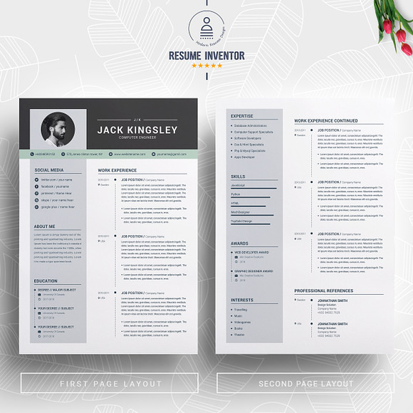 Word Resume with Cover Letter in Letter Templates - product preview 1