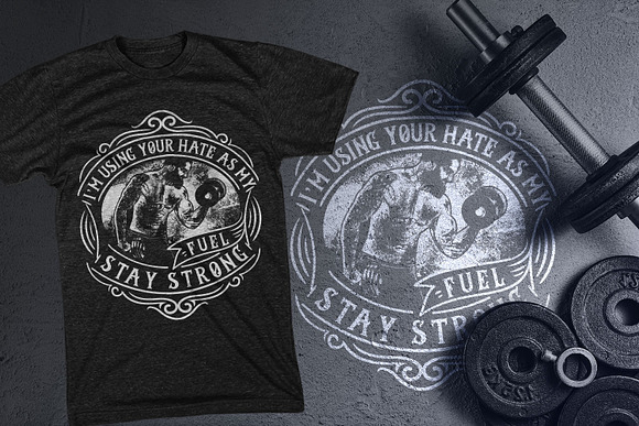 3 Gym Tshirt Design in Illustrations - product preview 1