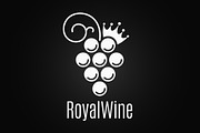 Wine grape vintage logo on black