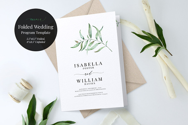 Folded Wedding Program Template