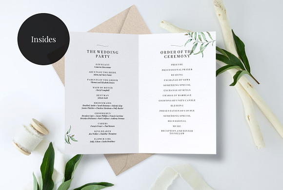 Folded Wedding Program Template in Wedding Templates - product preview 1