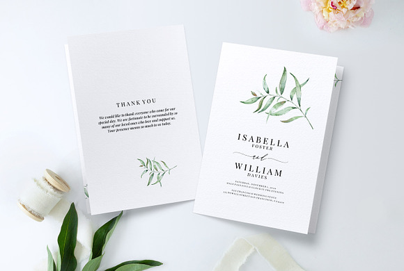 Folded Wedding Program Template in Wedding Templates - product preview 3