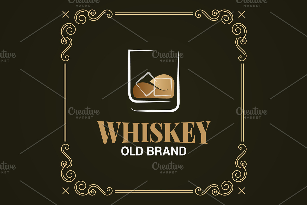 Whiskey glass vintage label  in Illustrations - product preview 8