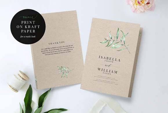 Folded Wedding Program Template in Wedding Templates - product preview 8