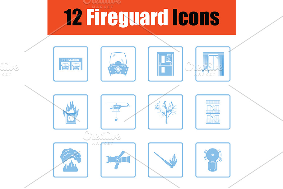 Set of fire service icons in Graphics - product preview 8