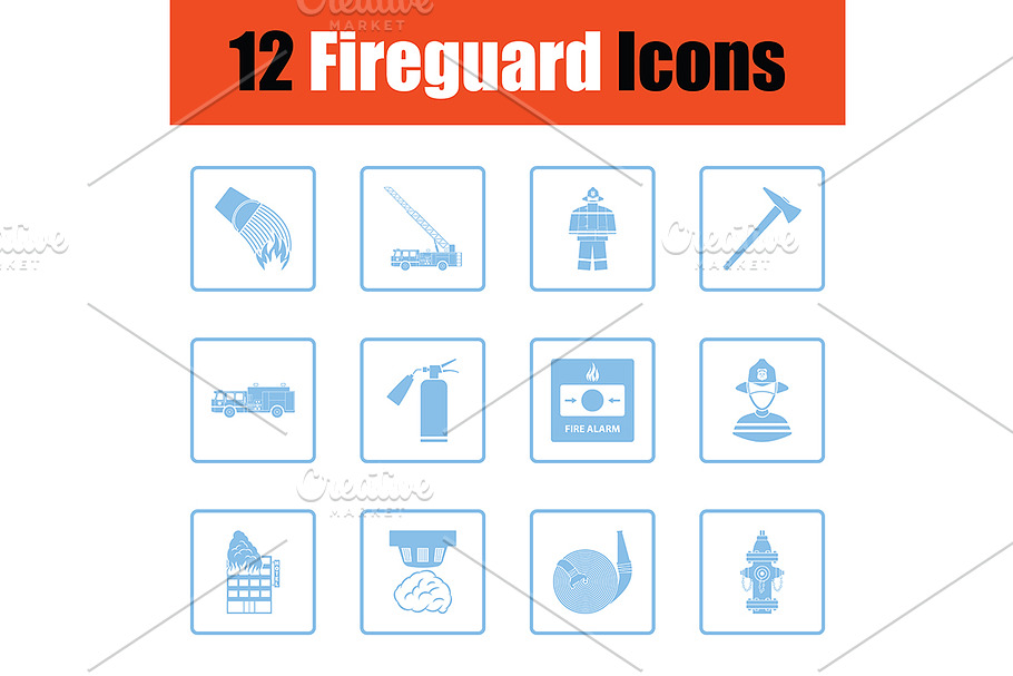 Set of fire service icons