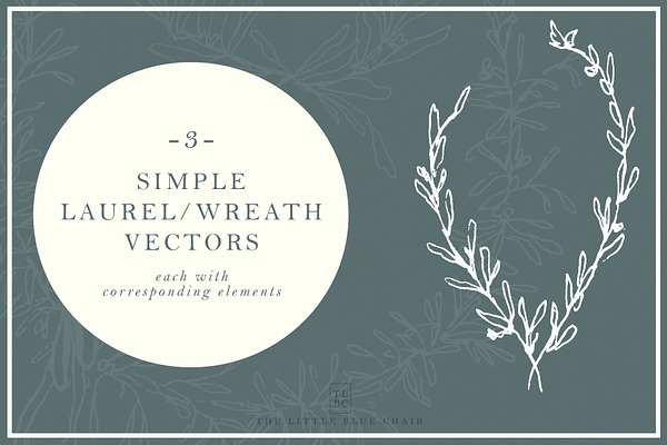 Simple Wreath + Laurel Illustration