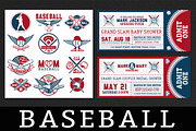 Baseball labels and badges. Set 2