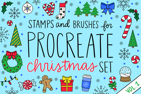 Procreate Christmas Shapes Set