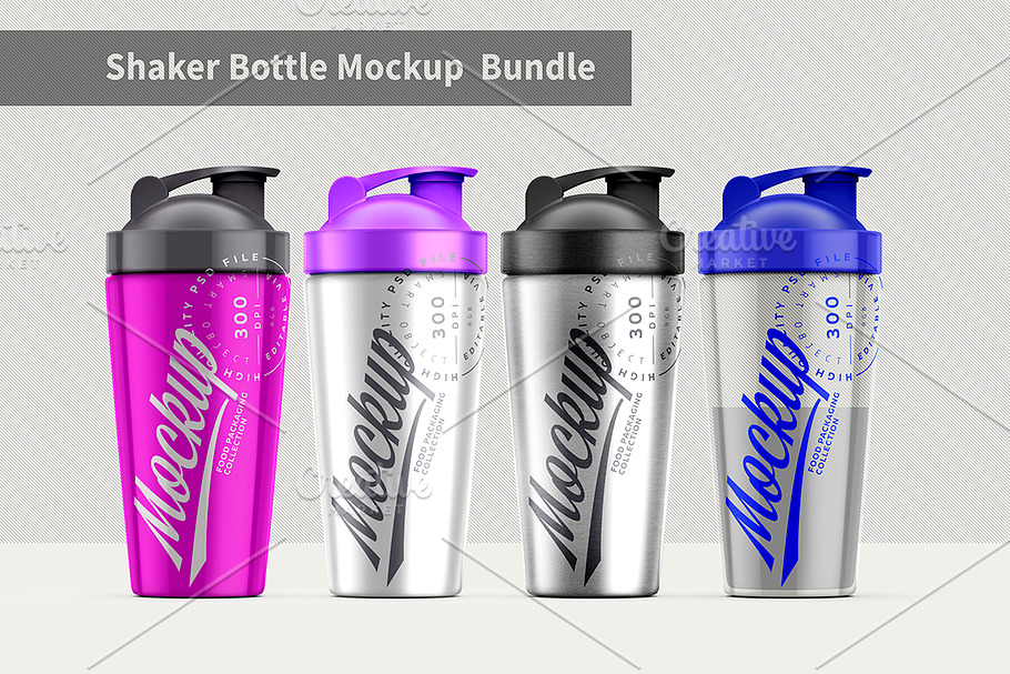Shaker Bottle Mockup Bundle