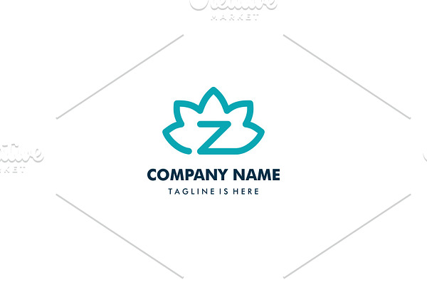 zen lotus z letter logo icon
