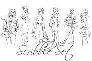 Scribble fashion illustrations