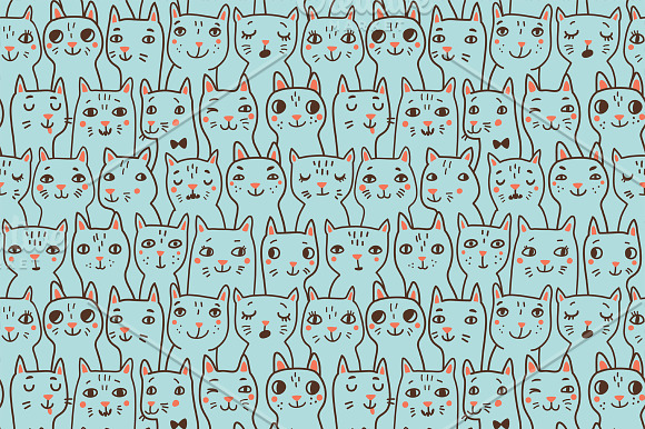 CATs seamless pattern in Patterns - product preview 2