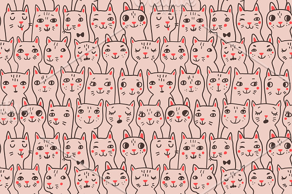 CATs seamless pattern in Patterns - product preview 3