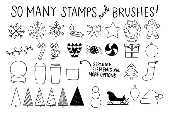 Procreate Christmas Shapes Set in Photoshop Brushes - product preview 8